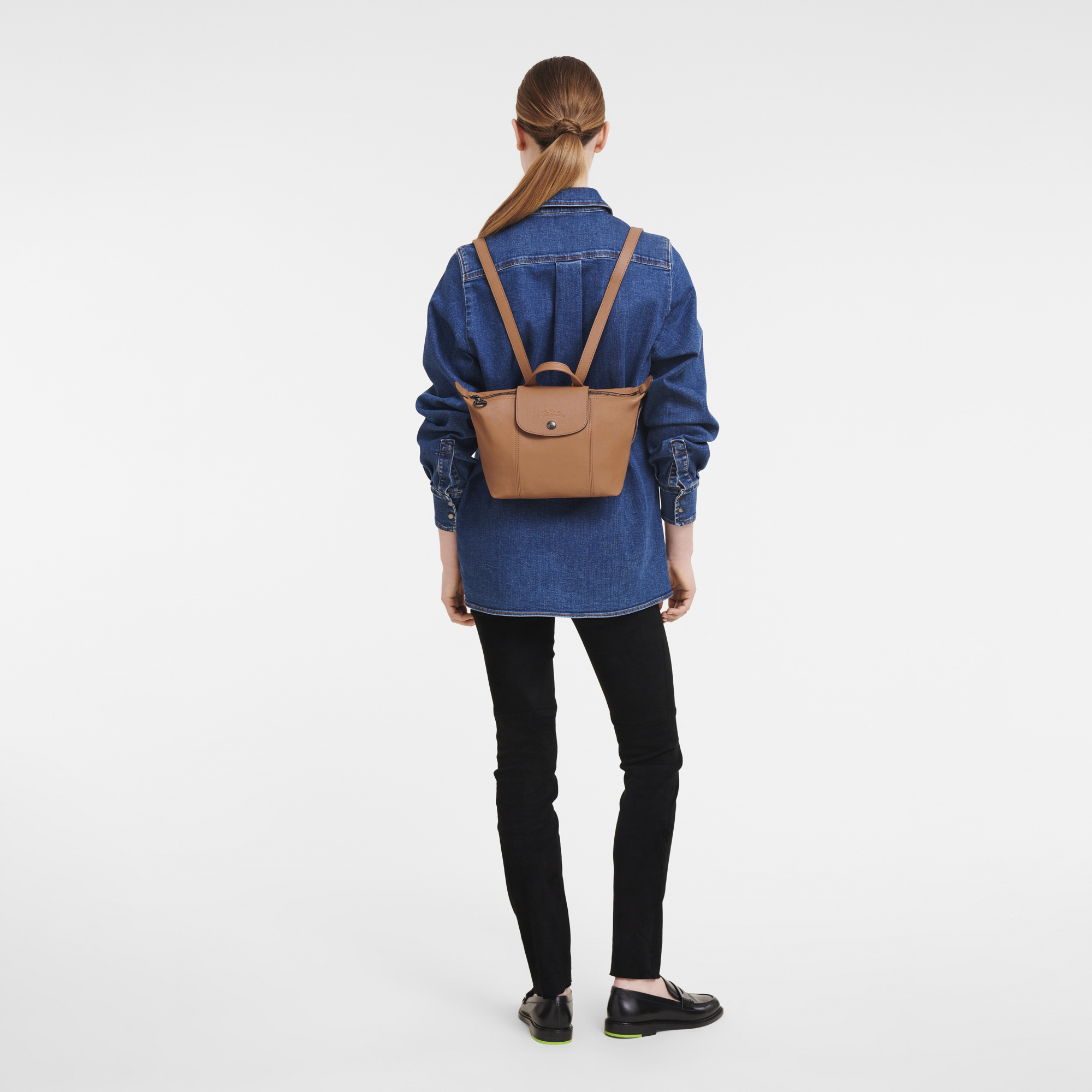 Backpack Le Pliage Cuir Hazelnut