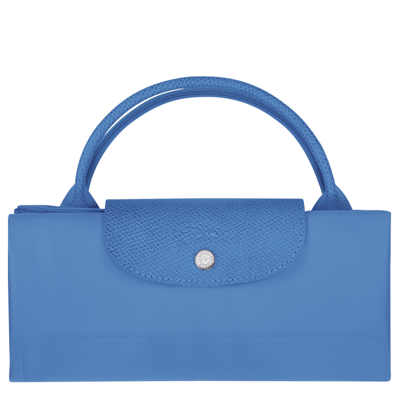 Reisetasche M Le Pliage Green , Recyceltes Canvas - Kornblumenblau  - Ansicht 6 von 6