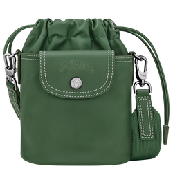 Le Pliage Xtra XS Bucket bag , British Green - Leather