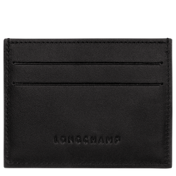 Le Roseau Card holder , Black - Leather