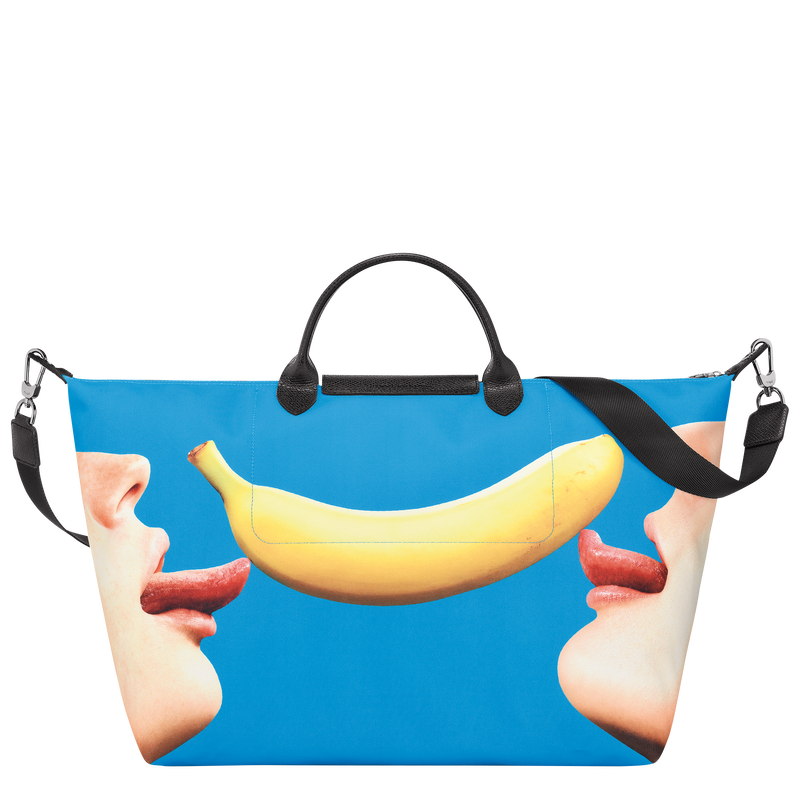 Reisetasche S Longchamp x ToiletPaper , Canvas - Blau  - Ansicht 4 von 5