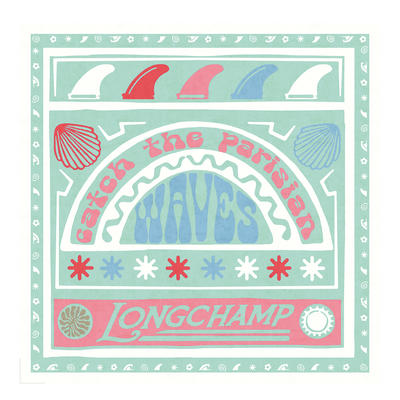 Catch The Parisian Wave Silk scarf 50 , Rainbow - Silk