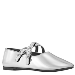 Le Foulonn&eacute; Ballerinas , Silver - Leather