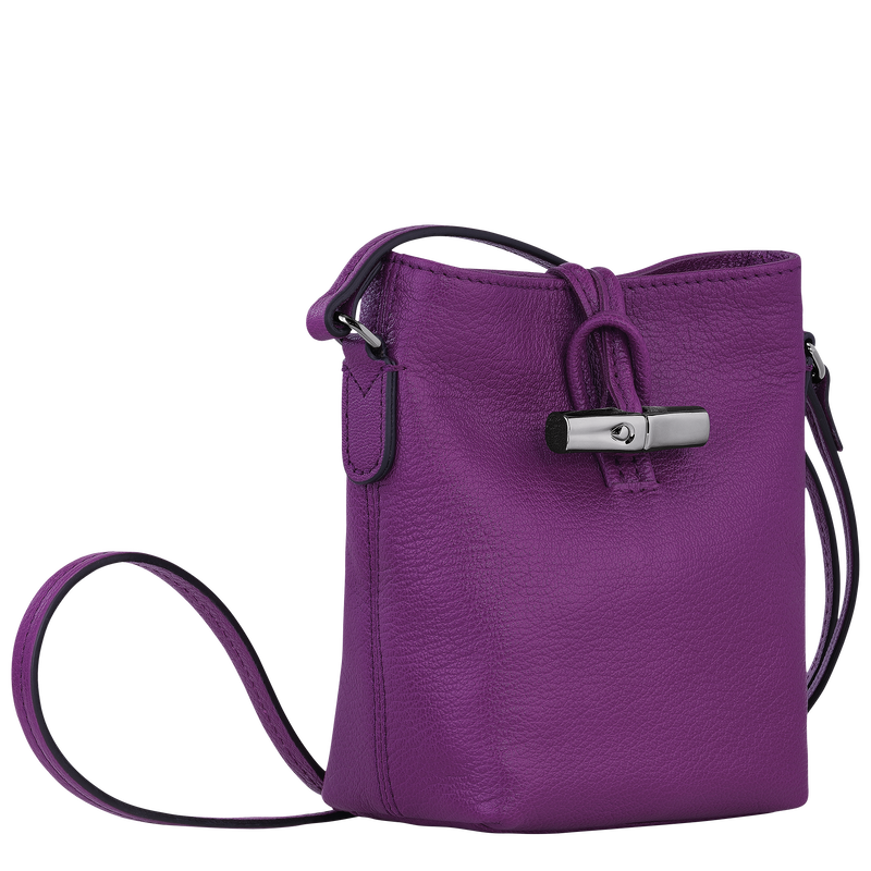 Roseau XS Crossbody bag , Violet - Leather  - View 2 of  5