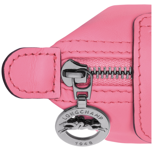 Longchamp Le Pliage Green Extra Small Coin Purse - Pink/Silver