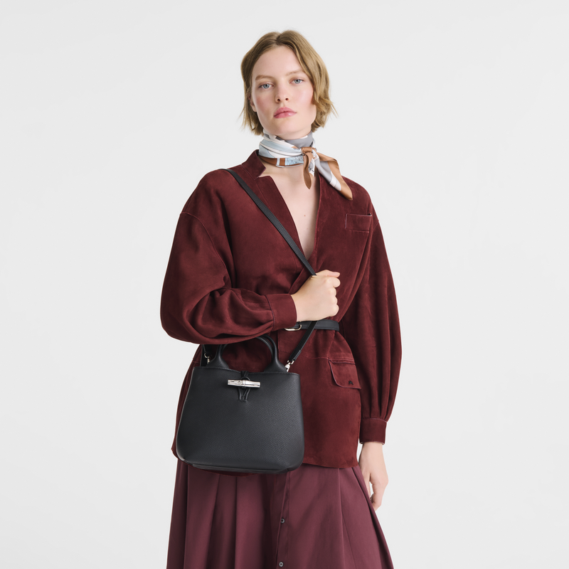 Le Roseau S Handbag , Black - Leather  - View 8 of  8