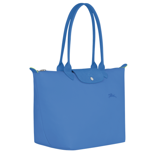 Le Pliage Green L Tote bag , Cornflower - Recycled canvas - View 3 of 6