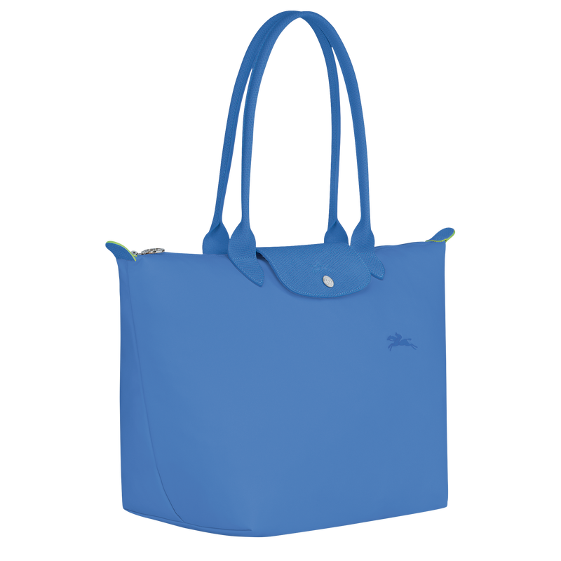 Le Pliage Green Schoudertas L , Cornflower - Gerecycled canvas  - Weergave 3 van  6