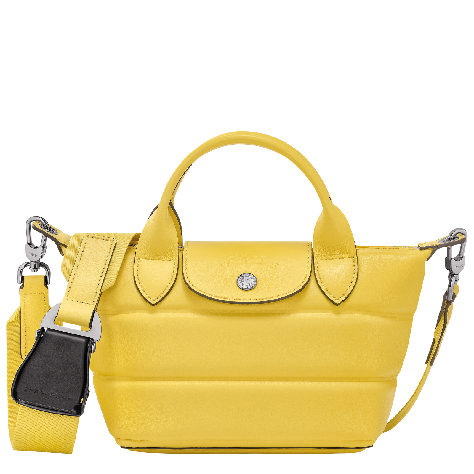 Longchamp yellow 2025 leather bag