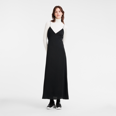 Long dress , Black - Fluid crepe