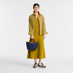 Le Pliage Original S Handbag , Navy - Recycled canvas