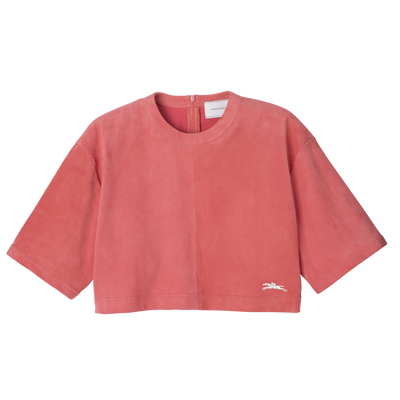 null Leather crop top, Blush