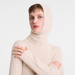 Balaclava , Ecru - Knit