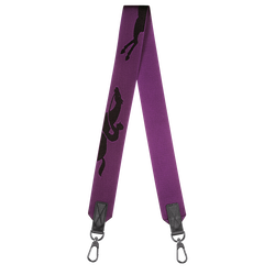 Longchamp 3D 肩帶 , 紫色 - 帆布