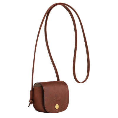 Épure Coin purse with leather lace, Brown