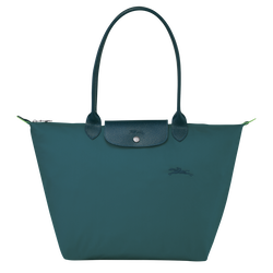 Le Pliage Green L Tote bag , Peacock - Recycled canvas