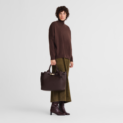 Le Smart L Tote bag , Mocha - Leather