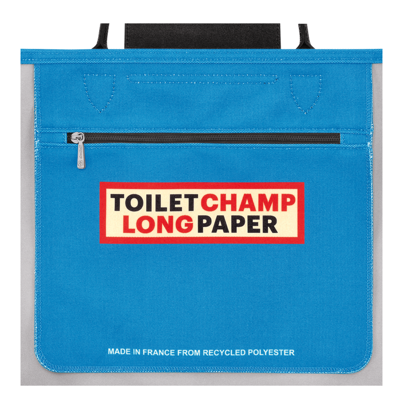 Shopper M Longchamp x ToiletPaper , Canvas - Wolkenblau  - Ansicht 5 von 5