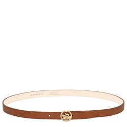 La M&eacute;daille Longchamp Ladies' belt , Cognac - Leather