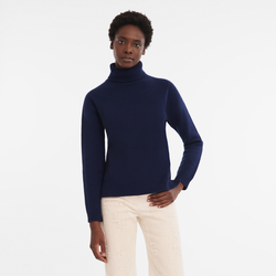 Turtleneck sweater , Navy - Knit