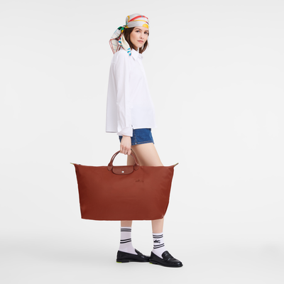 Le Pliage Green Bolsa de viaje XL , Lona reciclada - Castaño