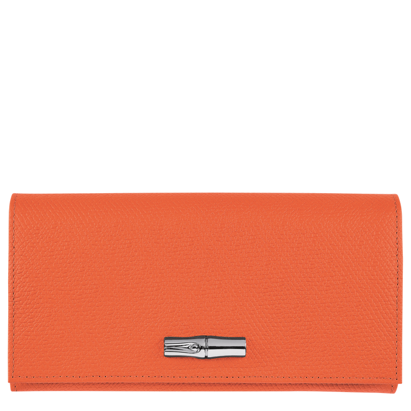 Lange Geldbörse mit Überschlag Le Roseau , Leder - Orange  - Ansicht 1 von 4