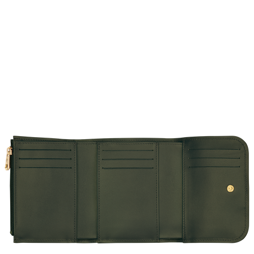 Brieftasche im Kompaktformat Box-Trot , Leder - Khaki - Ansicht 2 von 2