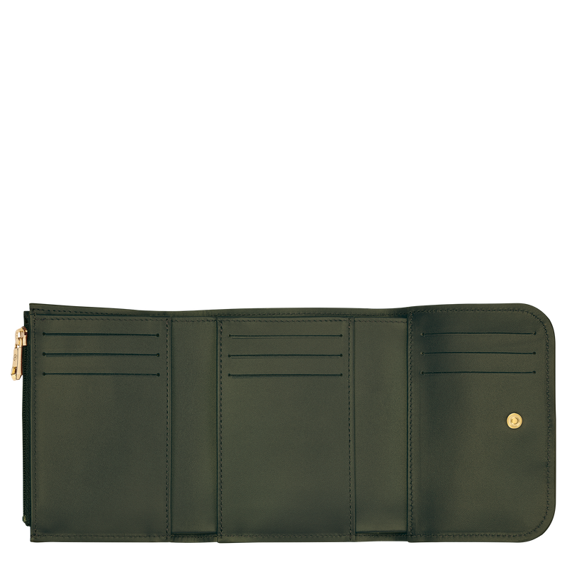 Brieftasche im Kompaktformat Box-Trot , Leder - Khaki  - Ansicht 2 von 2