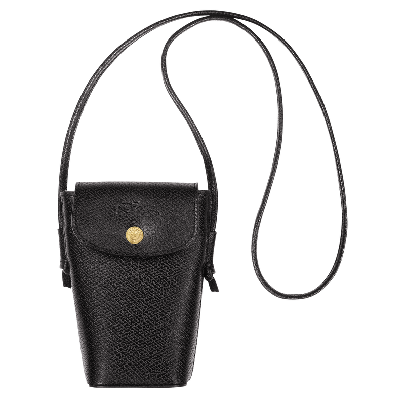 Le Pliage Xtra Phone case with leather lace Black - Leather (34178987001)