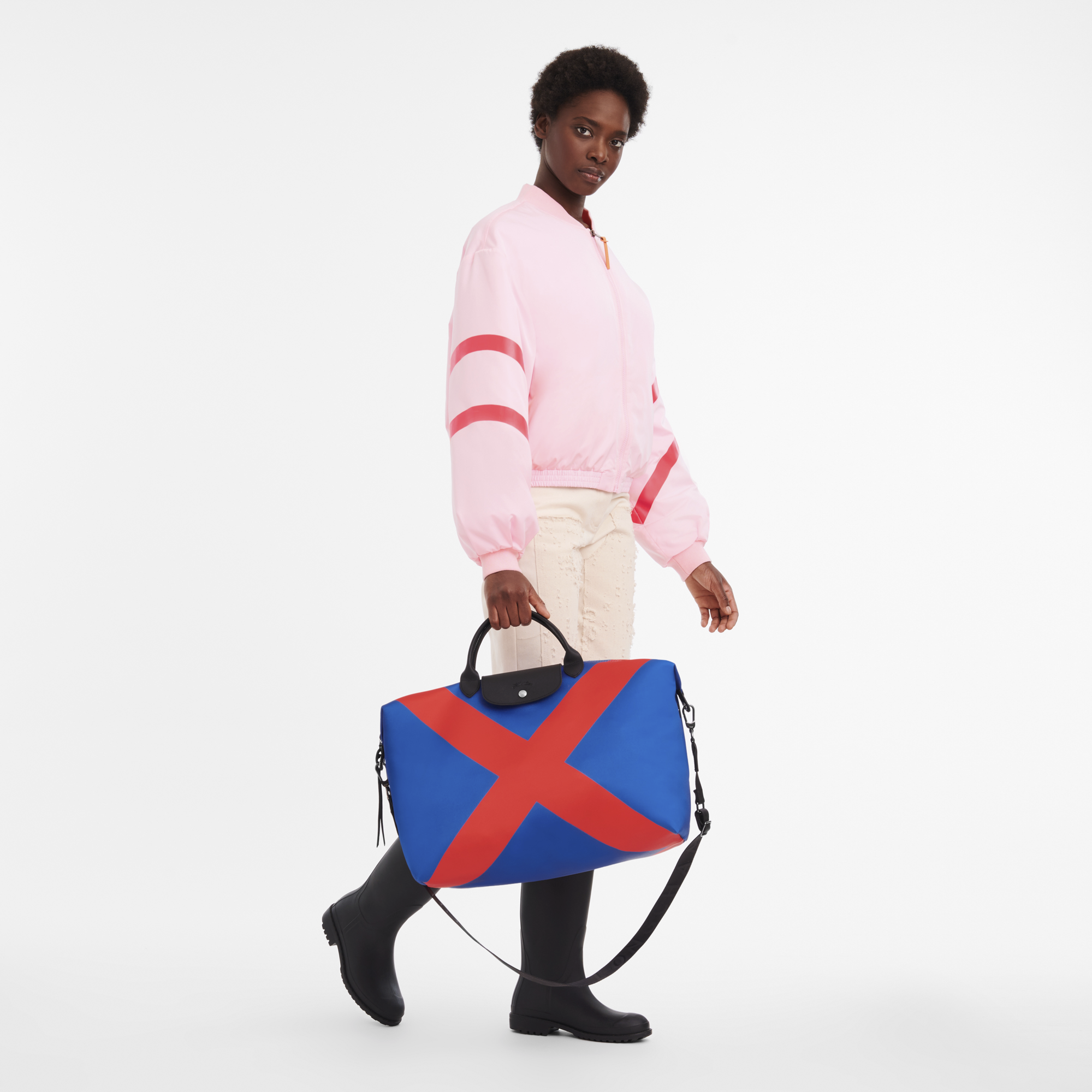Le Pliage Collection Travel bag S, Cobalt/Red