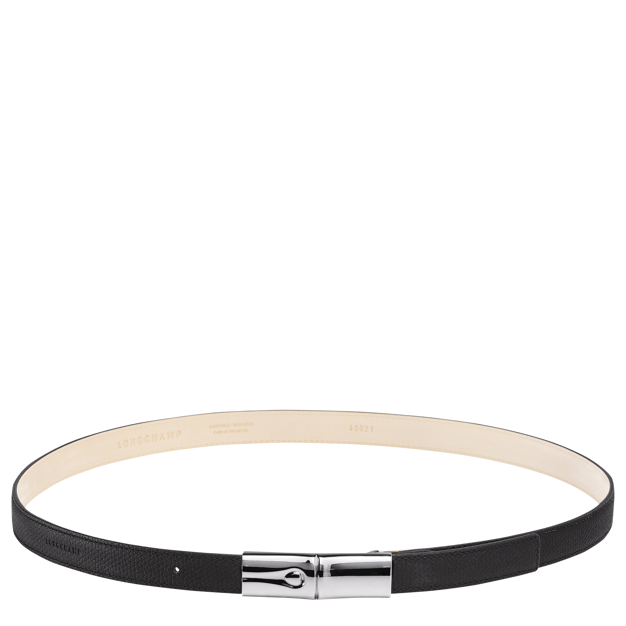 Roseau Ladies' belt Black - Leather (40021HPN001) | Longchamp US