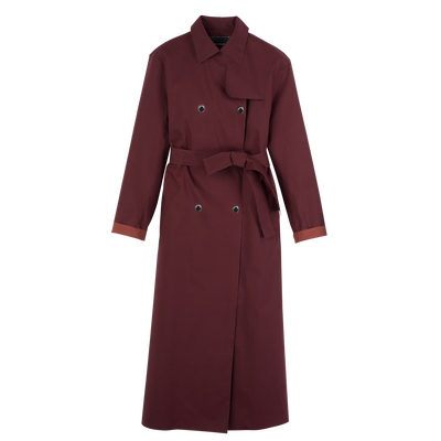 Trenchcoat , Wasserabweisender technischer Canvas - Bordeaux