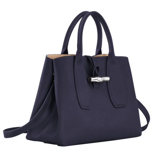 Le Roseau M Handbag , Bilberry - Leather - View 3 of 6