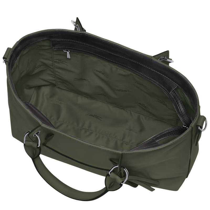 Sac &agrave; main L Longchamp 3D , Cuir - Kaki  - Vue 5 de 6
