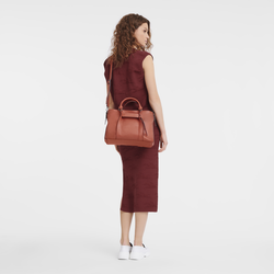 Sac à main L Longchamp 3D , Cuir - Sienne