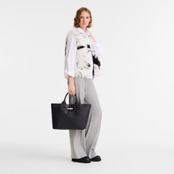 Le Roseau L Tote bag , Black - Leather