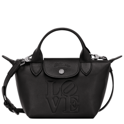 Longchamp x Robert Indiana 系列 手提包 XS , 黑色 - 皮革