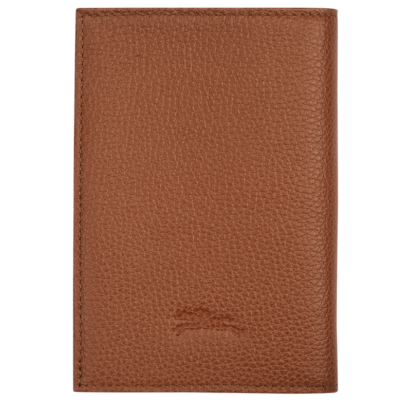 Le Foulonné Passport cover , Caramel - Leather  - View 2 of 4