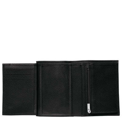 Le Foulonn&eacute; Wallet , Black - Leather