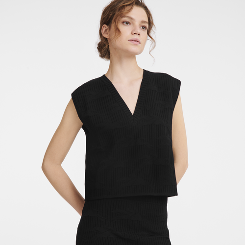 Sleeveless sweater , Black - Knit - View 3 of  4