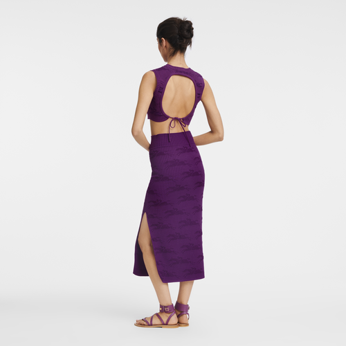 Midi skirt , Violet - Knit - View 3 of  3