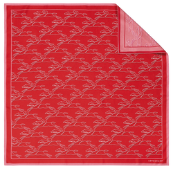 Chevaux recto verso Silk scarf 70 , Pink/Orange - Silk