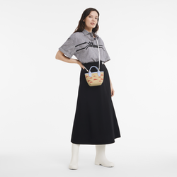 Handtasche XS Le Panier Pliage , Canvas - Himmelblau