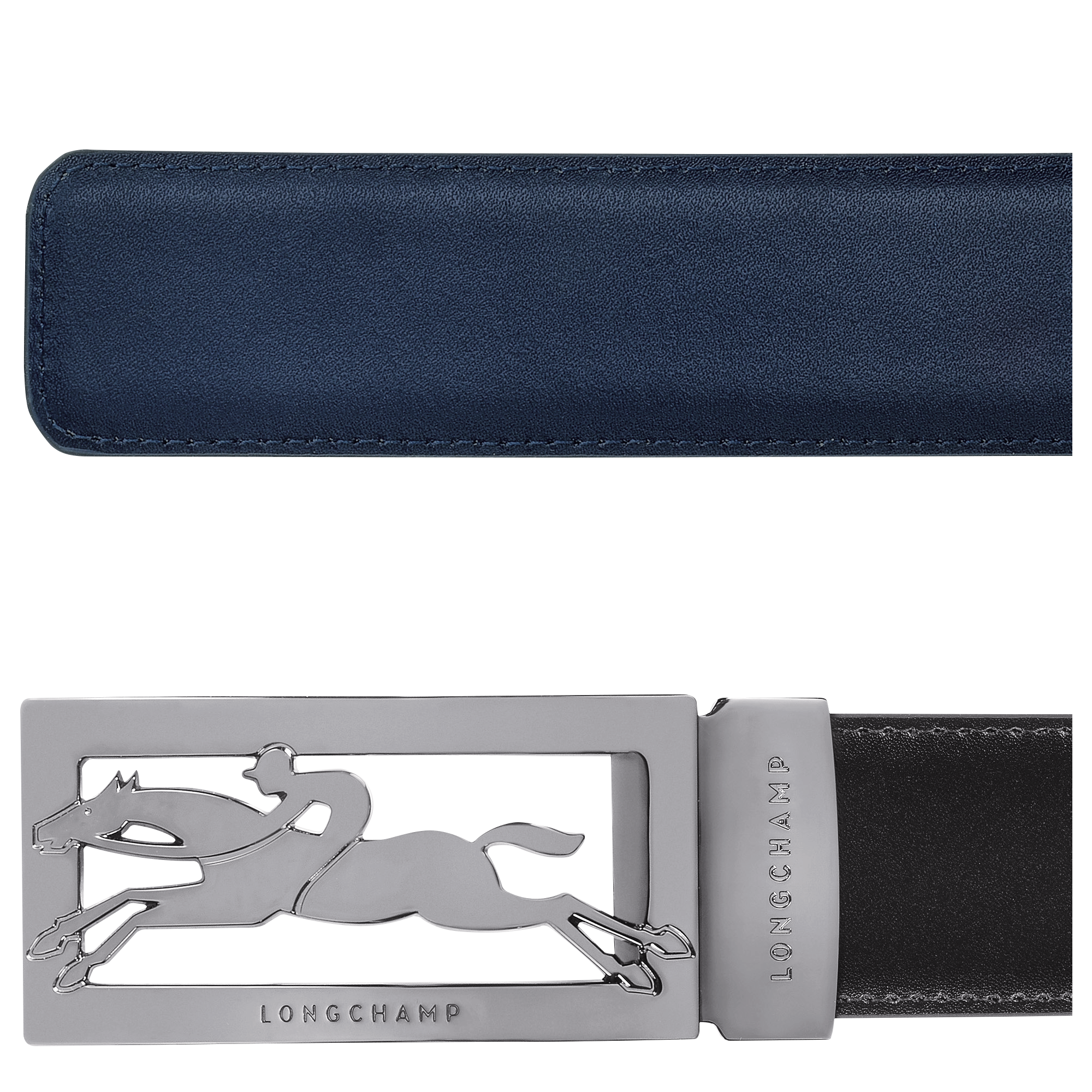 Men's belt, Black/Navy - View 4 of
5 - zoom in Delta Box Men's belt, Black/Navy