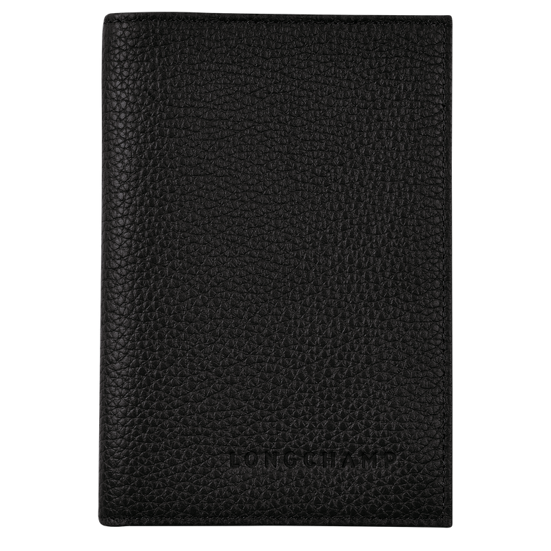 Le Foulonné Passport cover , Black - Leather  - View 1 of 4