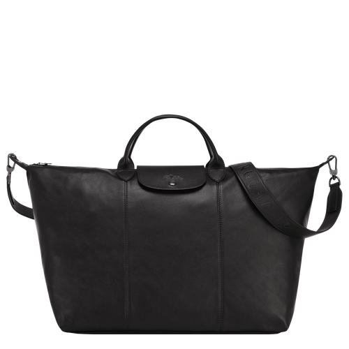 Travel Bag L Le Pliage Cuir Black Ebony L1624757001 Longchamp Gb - Longchamp Le Pliage Leather Travel Bag L Le Pliage Cuir Black Ebony L1624757001 Longchamp Gb - Longchamp Le Pliage Leather
