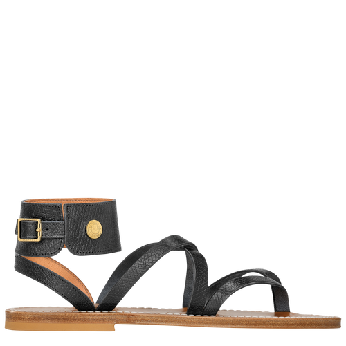 Sandales Longchamp x K.Jacques , Cuir - Noir - Vue 1 de 4