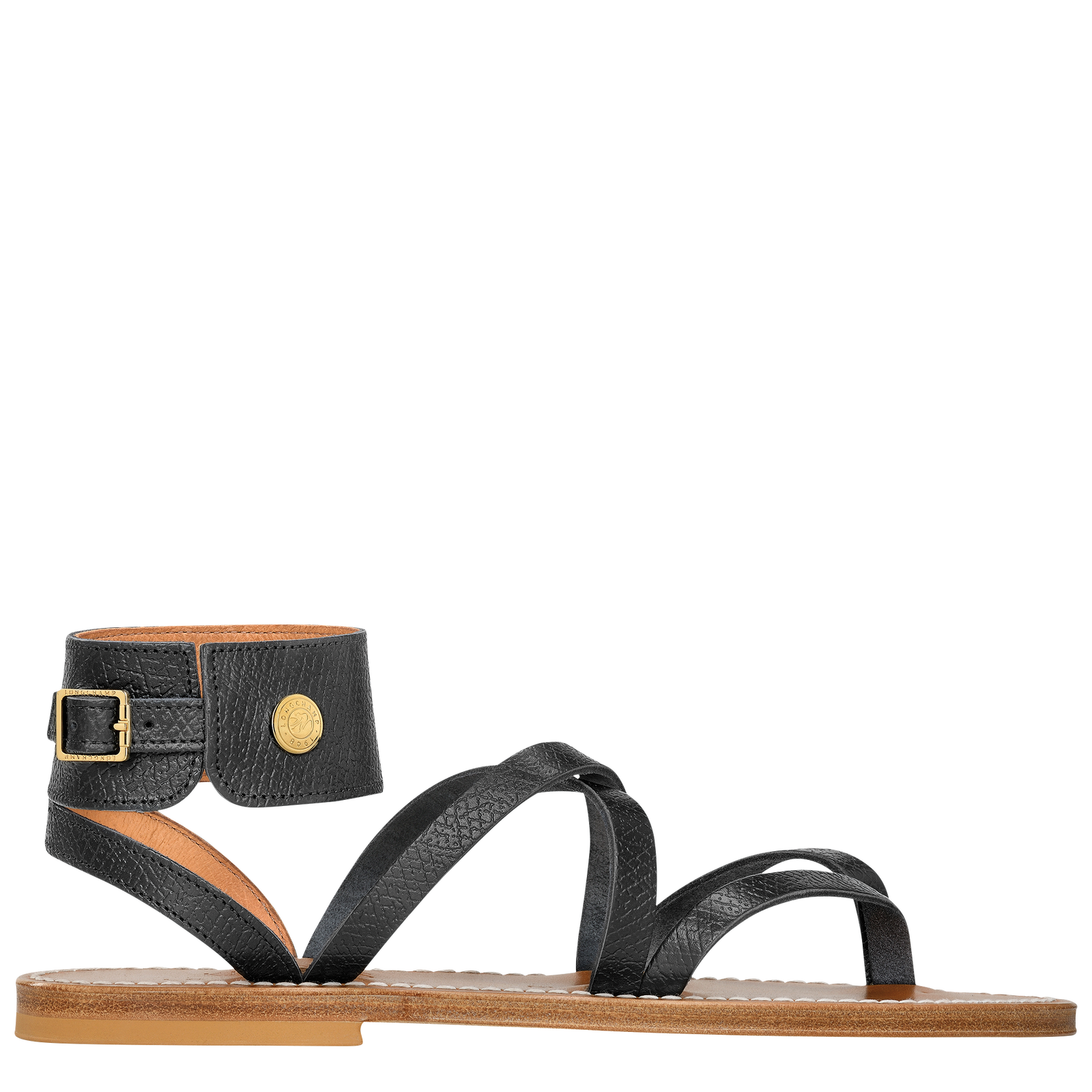 Longchamp x K.Jacques Sandals Black Leather Longchamp US