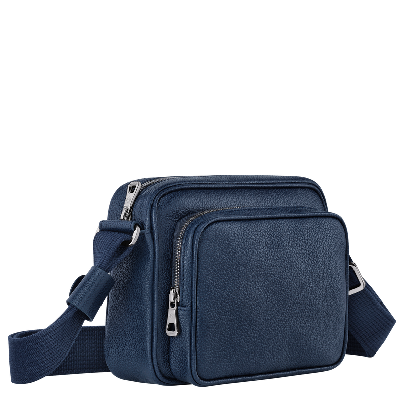 Le Foulonné S Camera bag , Navy - Leather  - View 3 of  4