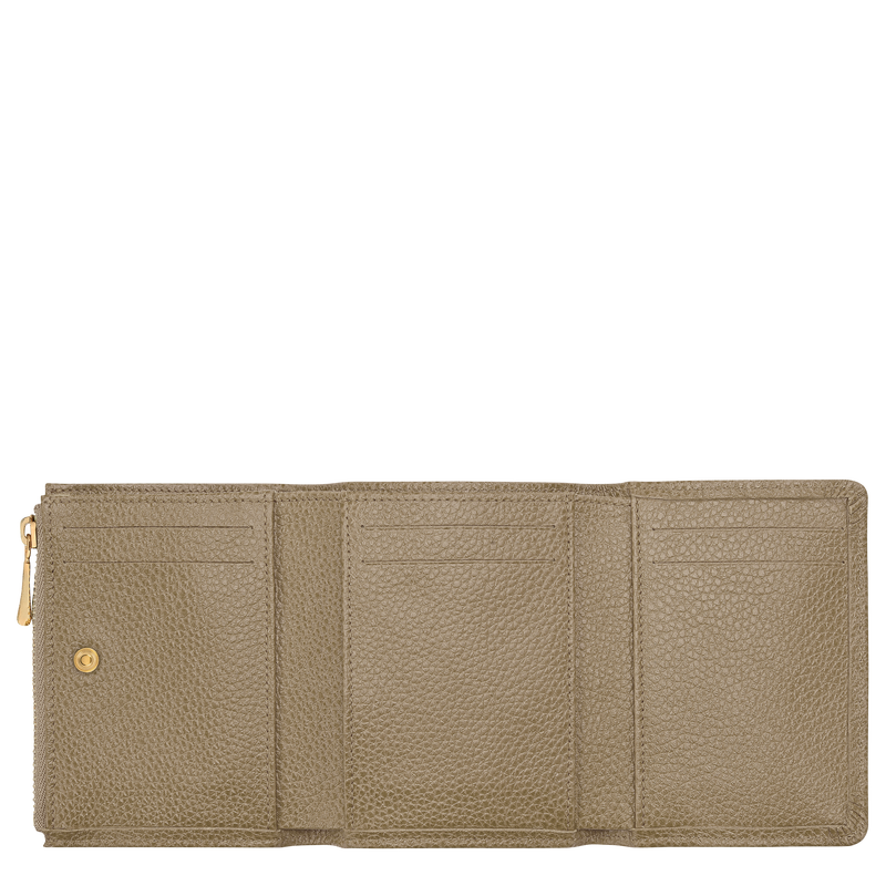 Le Foulonn&eacute; Compact wallet , Lichen - Leather  - View 3 of 3